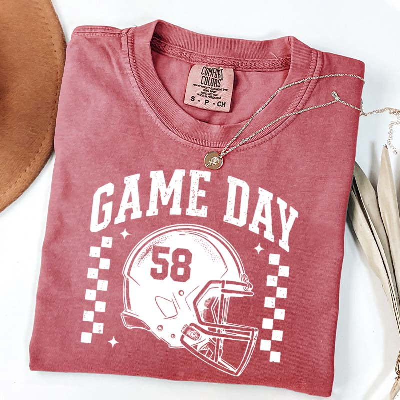 Football Season Game Day Custom Number T-Shirt