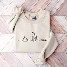 Cute Horse Coffee Book Sweatshirt