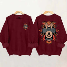 Lucky Leopard Traditional Tattoo T 8 Ball Sweatshirt