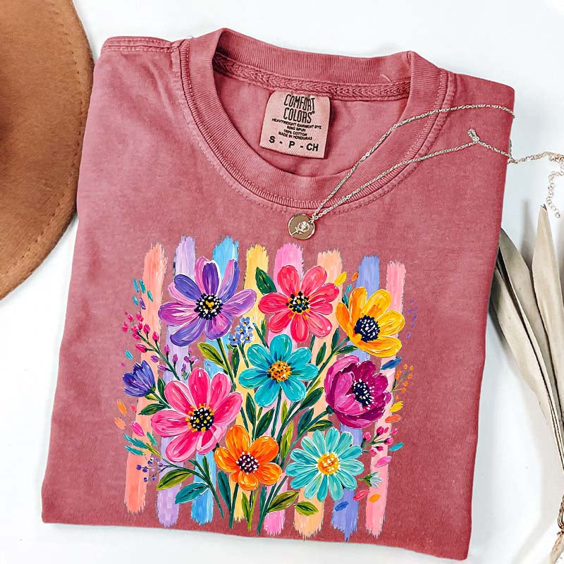 Comfort Colors Daisy Brushstroke Floral T-Shirt