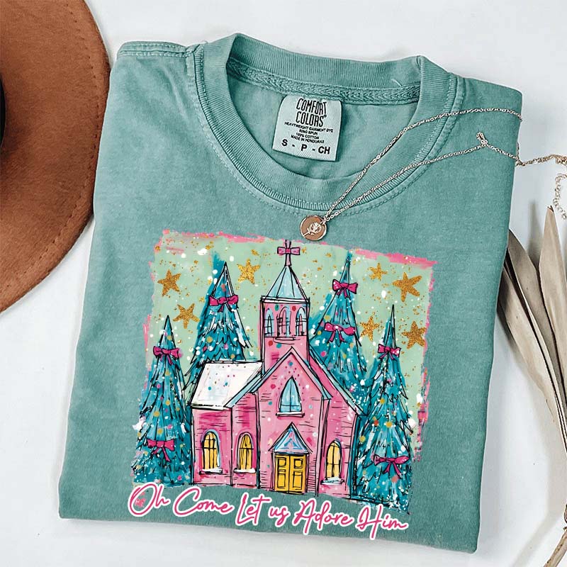 Oh Come Let Us Adore Him Christmas T-Shirt