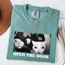 Funny Cat Gang Open The Door T-Shirt