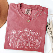 Wild Flower Minimalist Floral T-Shirt