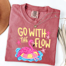 Go With The Flow Flamingo Graphic T-Shirt