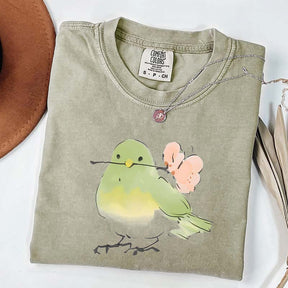 Cute Bird With Flower T-Shirt