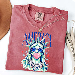 America Statue of Liberty Blowing Bubble Gum T-Shirt