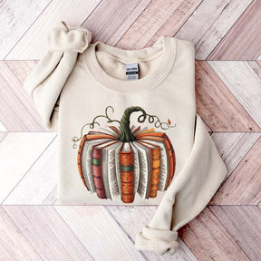 Fall Book Pumpkin Halloween Sweatshirt