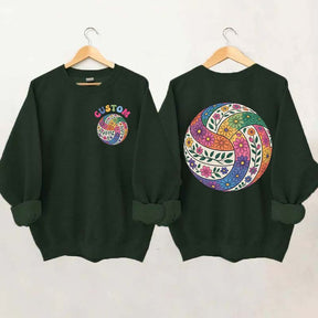 Personalized Volleyball Floral Sweatshirt