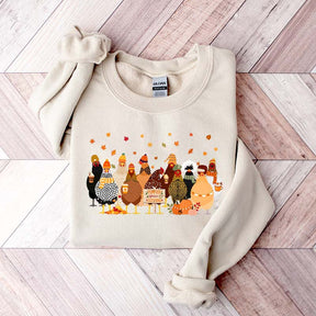 Humorous Fall Chickens Sweatshirt