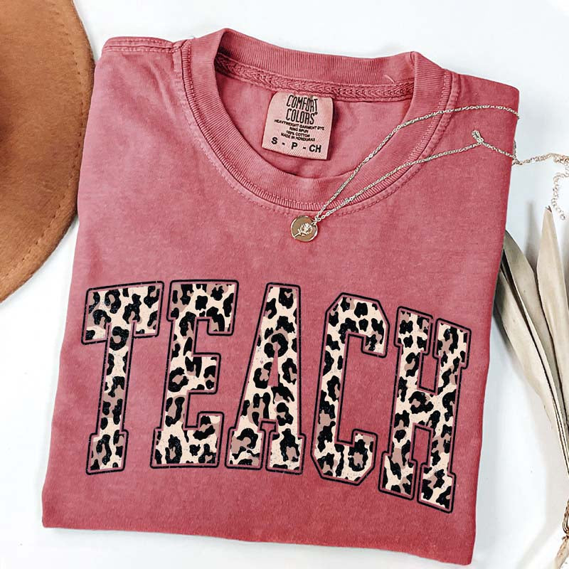 Comfort Colors Leopard Teacher T-Shirt