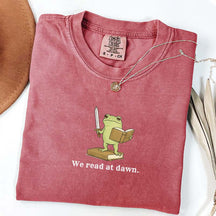 We Read At Dawn Frog Retro T-Shirt