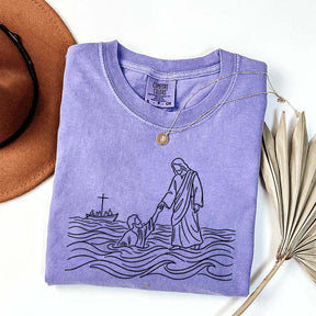 Jesus Walking on Water Comfort Colors T-Shirt