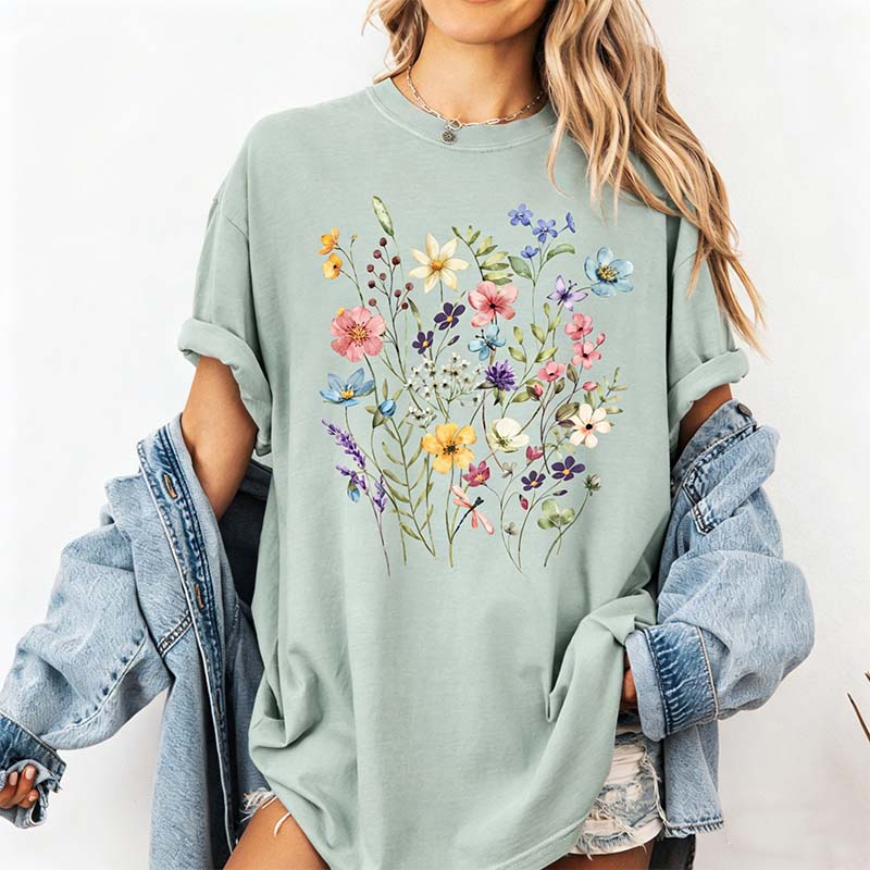 Retro Summer Floral Vibes  T-Shirt