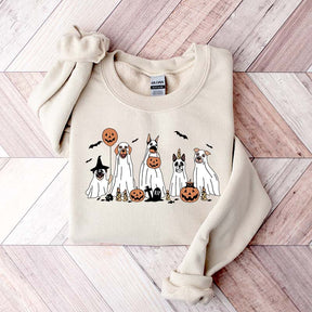 Retro Spooky Season Dog Ghost Sweatshirt