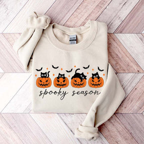 Spooky Season Black Cats Pumpkin Sweatshirt