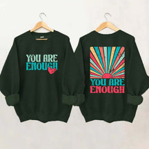 You Are Enough Vintage Retro Rainbow Sweatshirt