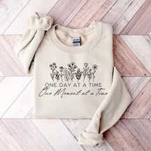 One Day At A Time Inspirational Floral Sweatshirt