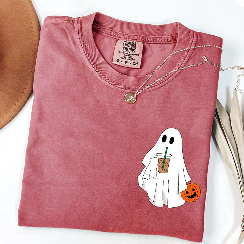 Halloween Ghost Iced Coffee Lover T-Shirt