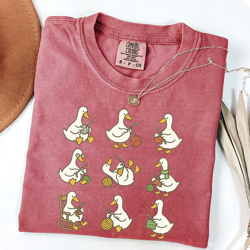 Cute Goose Crocheting T-Shirt