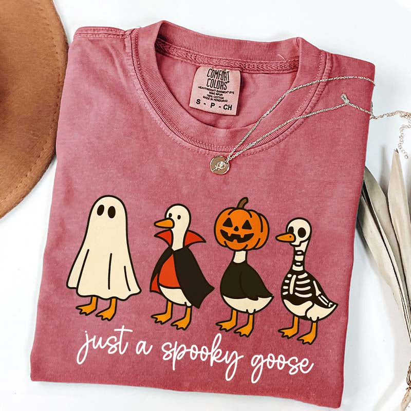 Cute Just a Spooky Goose Halloween T-Shirt