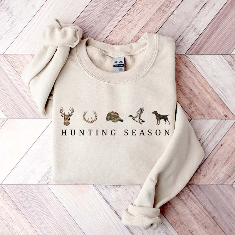 Retro Hunting Season Minimal Deer Duck Sweatshirt