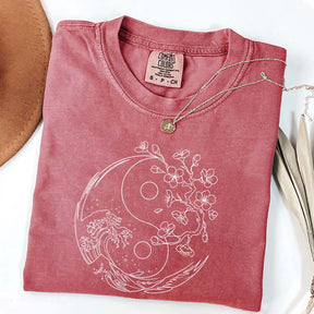 Yin Yang Wave Cherry Blossom T-Shirt