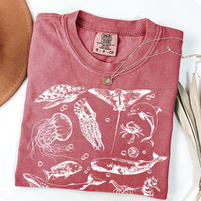 Sea Animals 90s Vintage Style T-Shirt