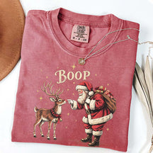 Vintage Santa Reindeer Christmas Boop T-Shirt