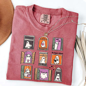 Too Cozy To Haunt Ghost Window T-Shirt