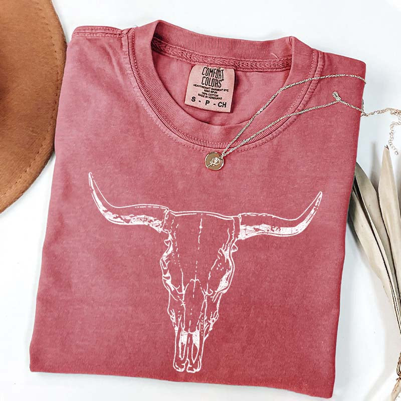Comfort Colors Boho Cow Skull T-Shirt
