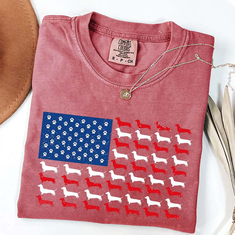 Dachshund American Flag T-Shirt