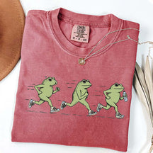 Funny Jogging Frogs Comfort Colors Runner T-Shirt