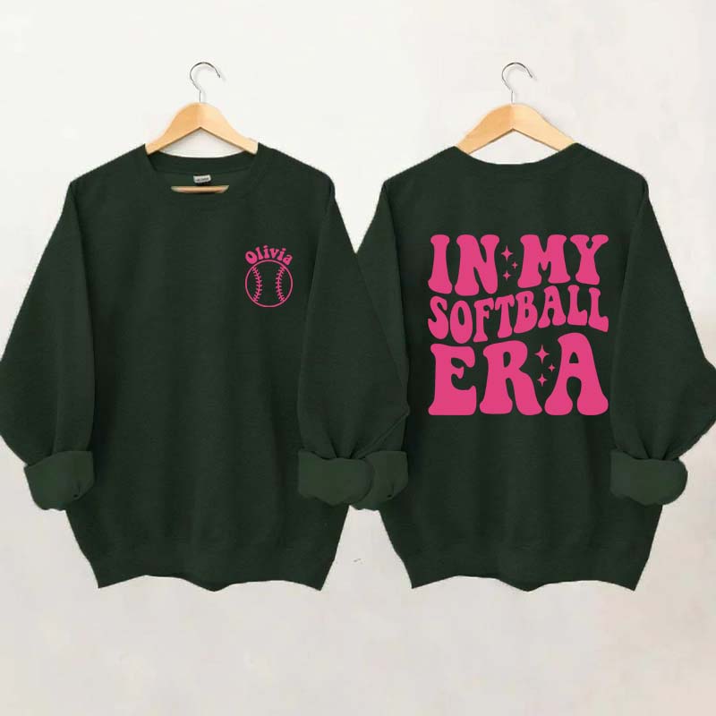 Personalized In My Softball Era Sweatshirt