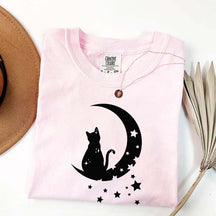 Floral Moon Cat T-Shirt