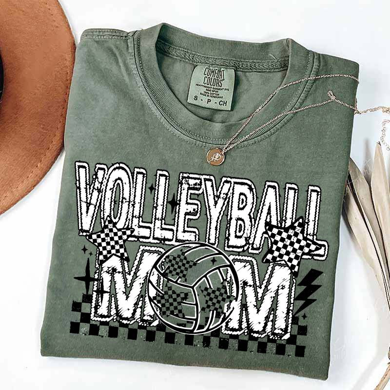 Checkered Volleyball Mom T-Shirt