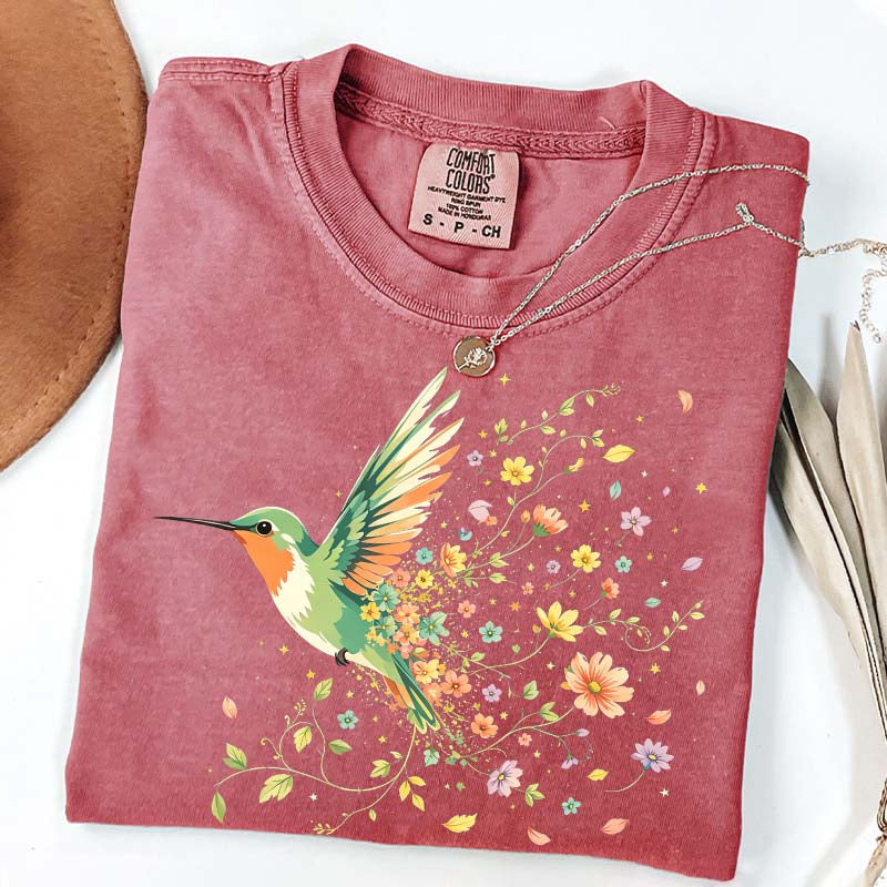 Hummingbird Wildflower Botanical Nature T-Shirt