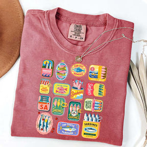 Vintage Sardine Can Mediterranean Food T-Shirt