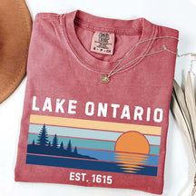 Lake Ontario Great Lakes Sunset Graphic T-Shirt