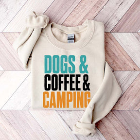 Dogs Coffee Camping Adventure Sweatshirt