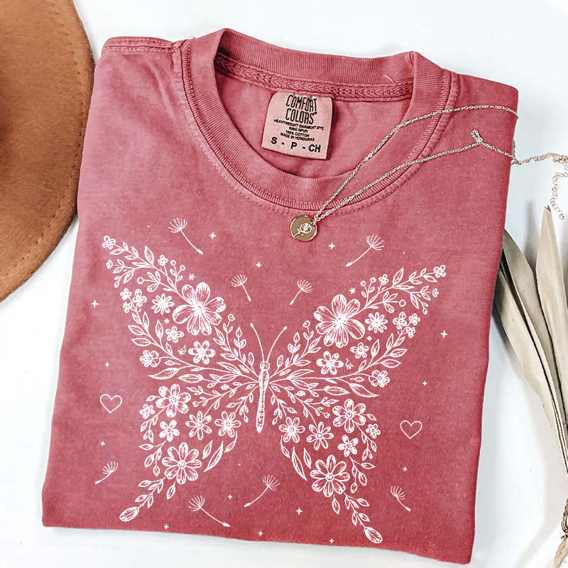 Floral Butterfly Dandelion Wildflower T-Shirt