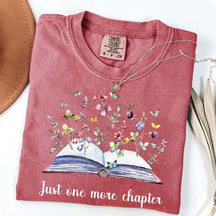 Just One More Chapter Floral Book T-Shirt