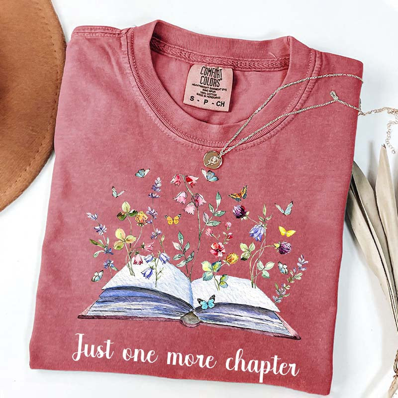 Just One More Chapter Floral Book T-Shirt