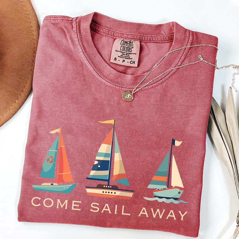 Colorful Sailboat Nautical Beach T-Shirt