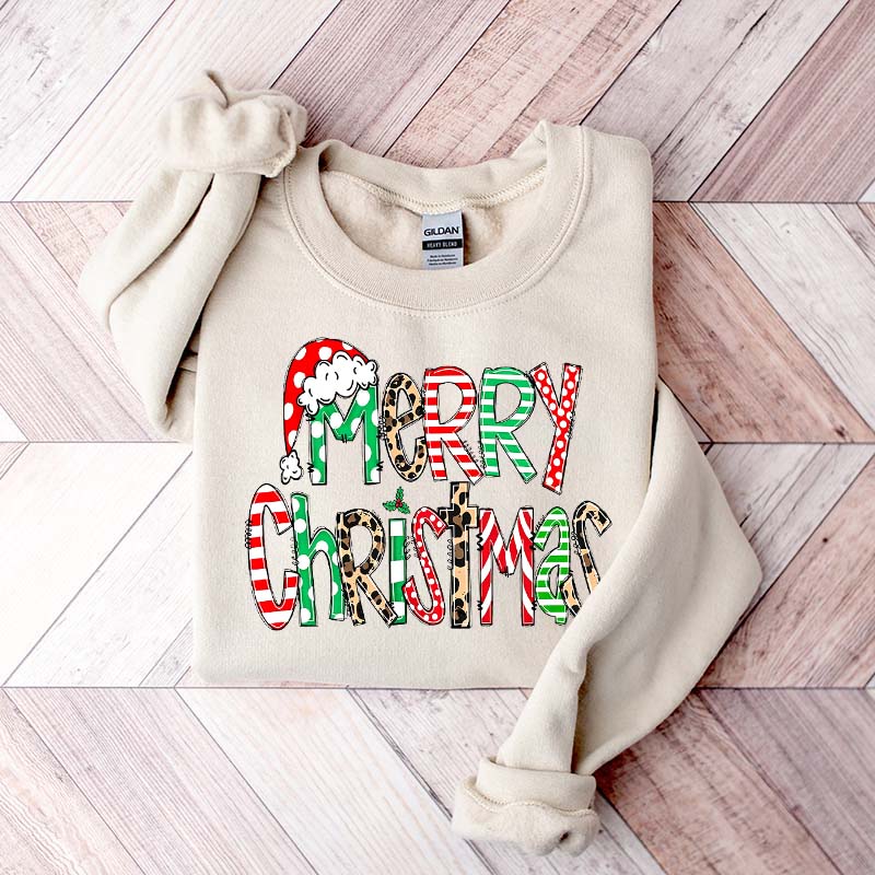Womens Merry Christmas Cute Sweatshirt