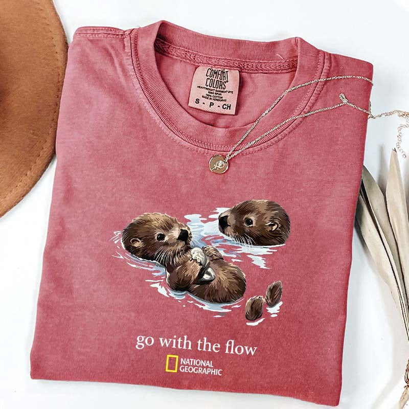 National Geographic Otters Go With The Flow T-Shirt
