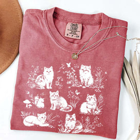 Vintage 90s Cats Pet Floral T-Shirt