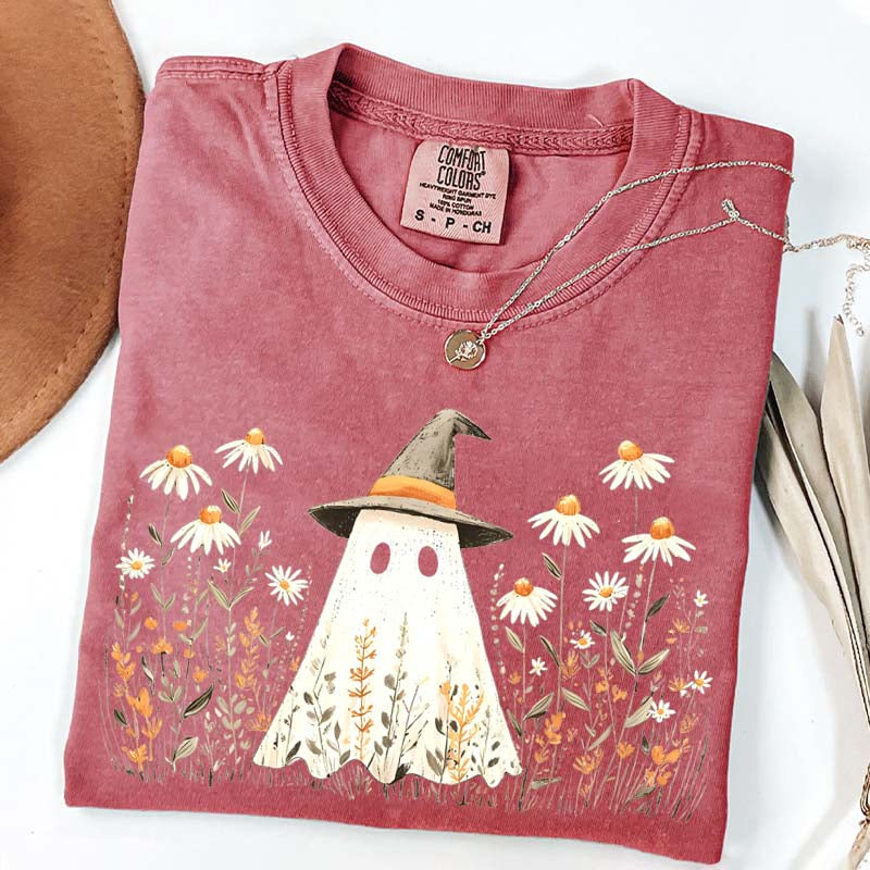 Retro Halloween Fall Aesthetic Daisy Flower T-Shirt