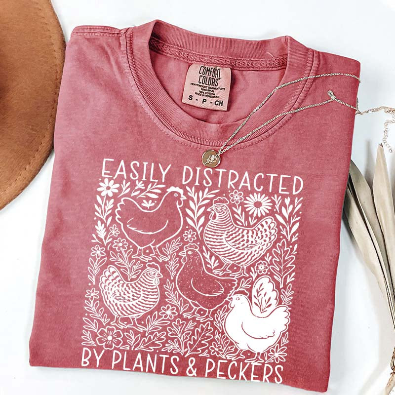 Easily Distracted By Plants and Peckers Wildflowers T-Shirt