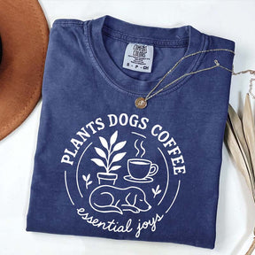 Cute Plants Dogs Coffee T-Shirt