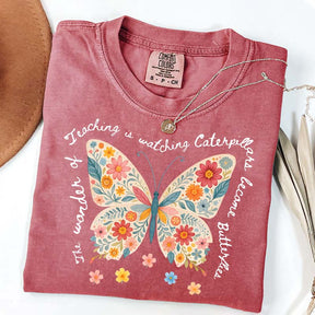 The Wonder of Teaching Quote Butterfly T-Shirt